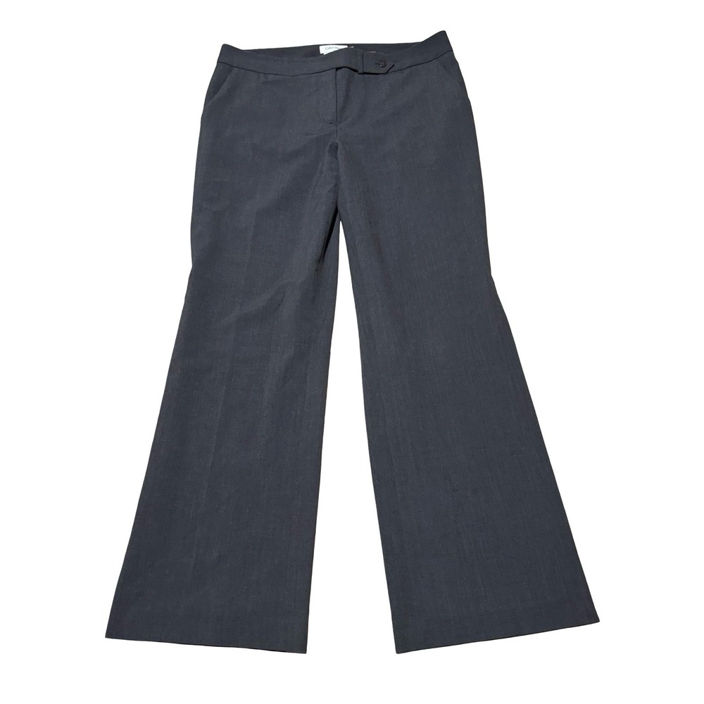 Calvin Klein Women's Baggy Straight Leg Dress Pants Gray Size 10 - 35 x 32